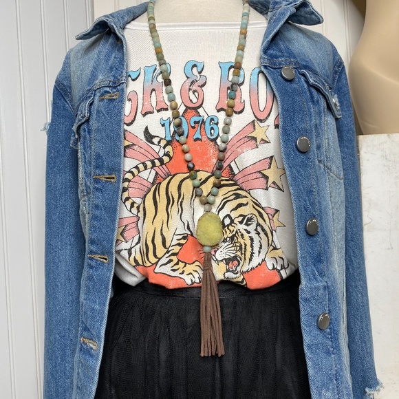 Amazonite Necklace w/ Druzy Pendant - Picture 5 of 5